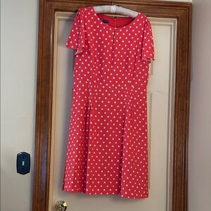 Talbots Red Polka Dot Midi Dress